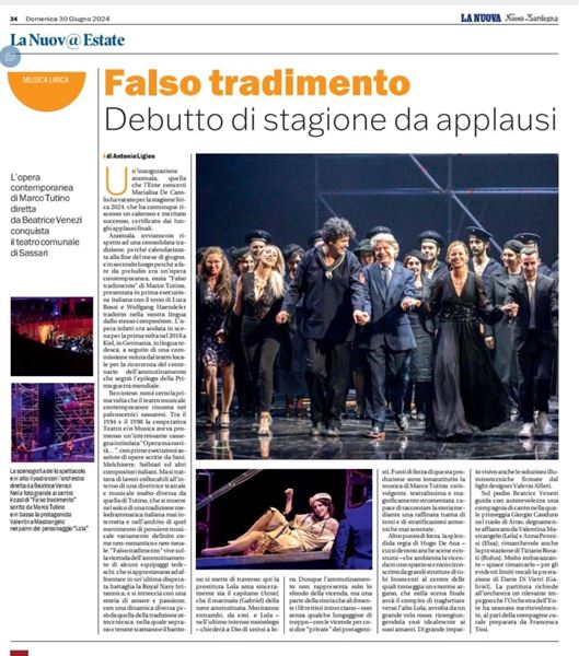 Grande successo per la prima di “Falso Tradimento”: la rassegna stampa.