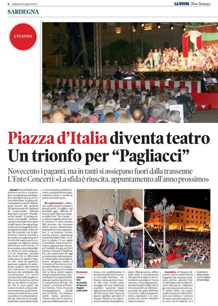 Piazza d´Italia diventa Teatro. Un trionfo per 