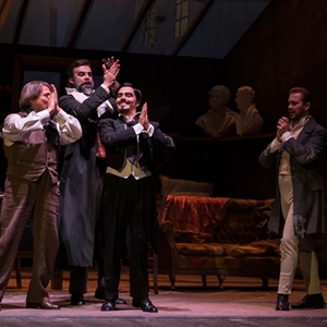 La bohème (2018) : I quattro bohèmien: Rodolfo (Massimiliano Pisapia), Colline (Alessandro Spina), Schaunard (William Hernandez) e Marcello (Zoltán Nagy) - foto: Elisa Casula