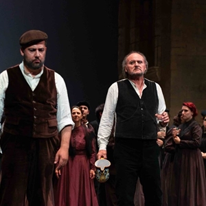 Cavalleria rusticana (2023) : Walter Fraccaro (Turiddu) e Marco Caria (Alfio) - foto: Elena Casula