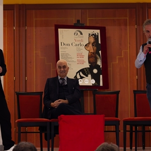 Santi, Mattone e Gazale alla presentazione di Don Carlo - foto: Roberta Marceddu